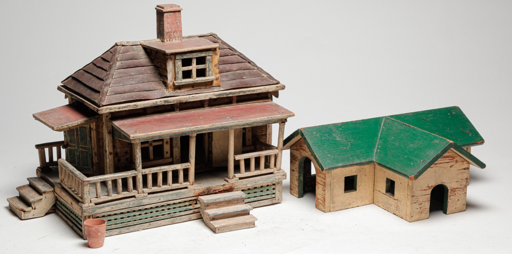 Appraisal: TWO AMERICAN FOLK ART BUILDINGS First half th century Nicely