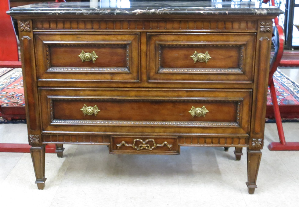 Appraisal: LOUIS XVI STYLE SERRANO HALL CHEST made in China exclusively