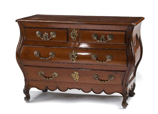 Appraisal: A Louis XV gilt bronze mounted fruitwood commode en tombeau