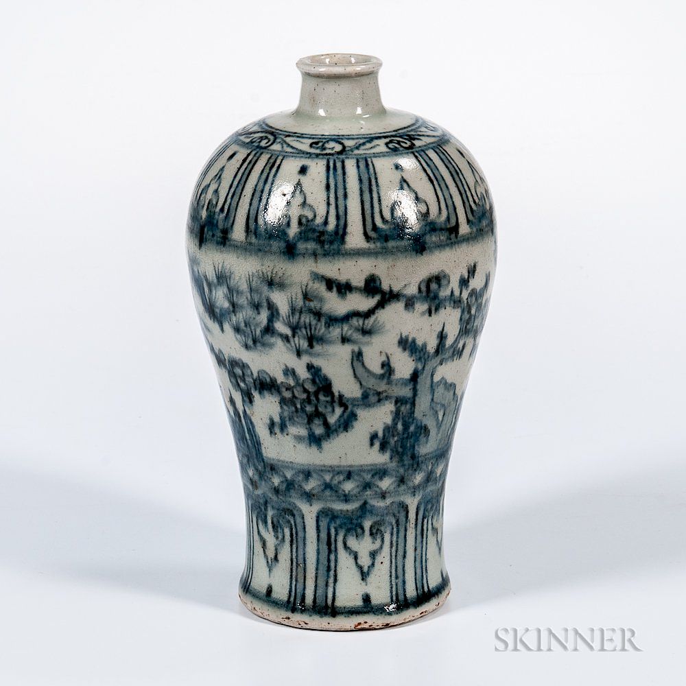 Appraisal: Blue and White Meiping Vase Blue and White Meiping Vase