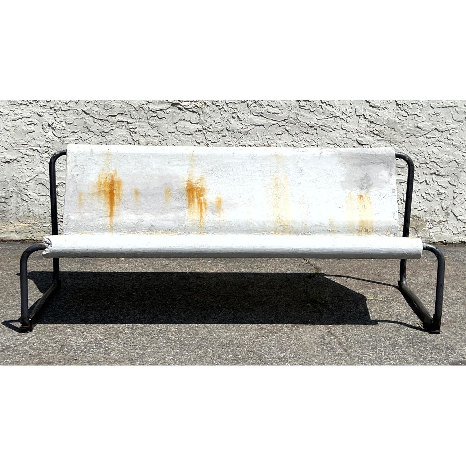 Appraisal: Rare WILLY GUHL Long Bench with Iron Frame Garden Bench