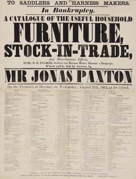 Appraisal: Oxfordshire Auction Broadsides - Land and property broadsides including Aynhoe