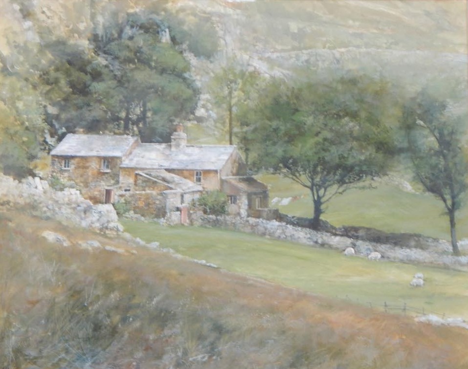 Appraisal: thC British School Farmstead watercolour indistinctly signed cm x cm