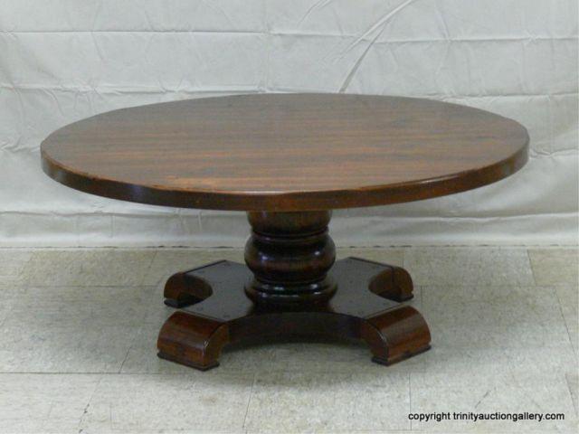 Appraisal: Knotty Pine Round Pedestal Style Coffee Table - solid knotty