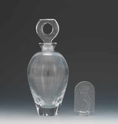 Appraisal: A Lalique Decanter and Maiden Ornament The decanter with a