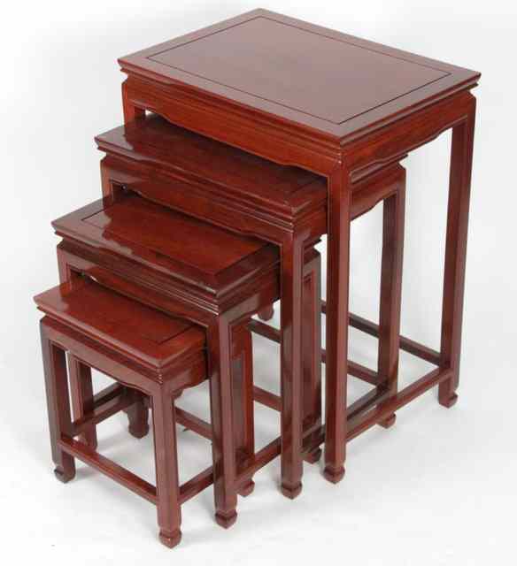 Appraisal: A nest of four Chinese hardwood tables th Century with