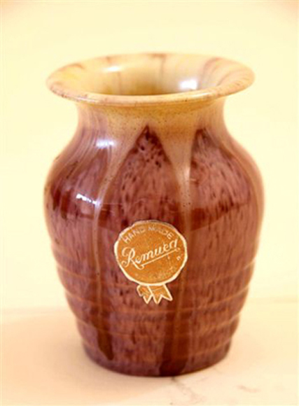 Appraisal: SMALL REMUED RIBBED VASE