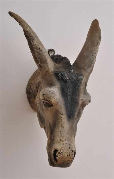 Appraisal: PAINTED CAST ZINC DONKEY'S HEAD WALL MOUNT x in Provenance