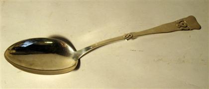 Appraisal: Large Danish silver stuffing spoon christian f heise With a