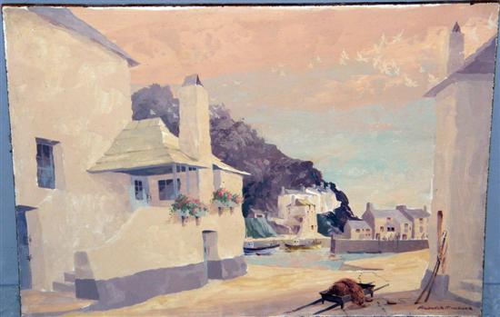 Appraisal: Frederick T W Cook - a Cornish harbour signed oil