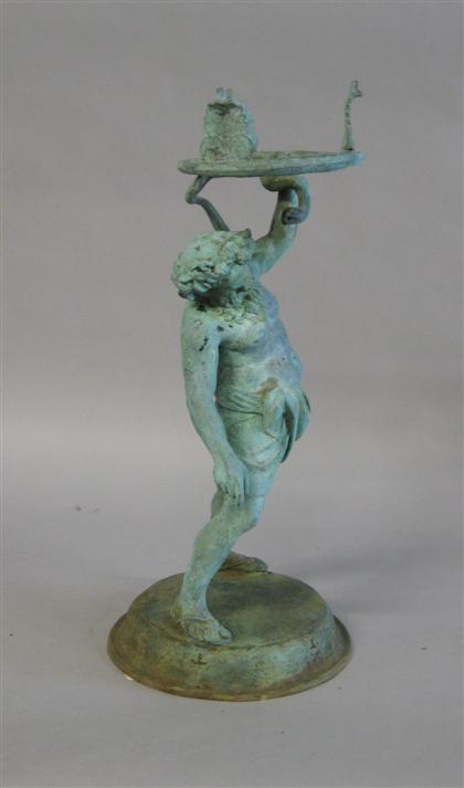 Appraisal: Continental patinated bronze stand late th century After the Antique