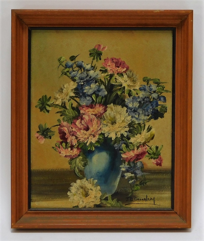 Appraisal: JANET GREENLEAF REALIST FLORAL STILL LIFE PAINTING California Rhode Island