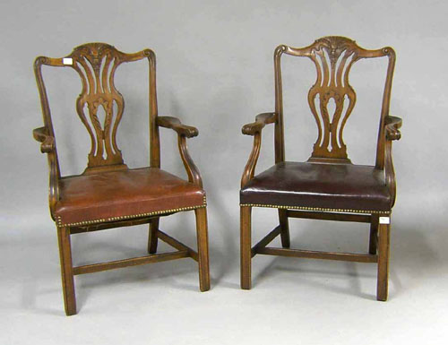 Appraisal: Pair of Chippendale style armchairs