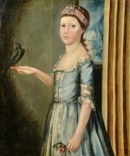 Appraisal: th c Portrait of a Girl with Bird th century