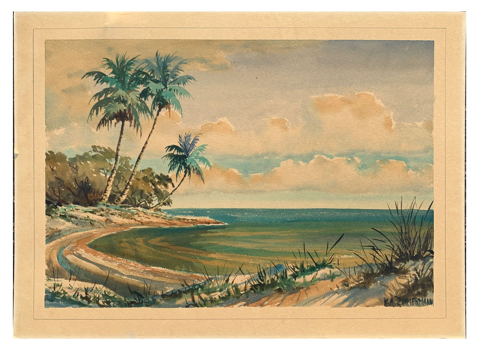 Appraisal: ZIMMERMAN Kaspar A American Swiss - Florida Coastal Scene with