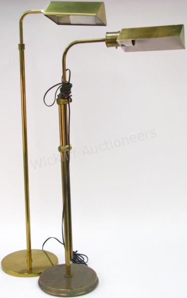 Appraisal: Two brass floor lamps both adjustable height one vintage one