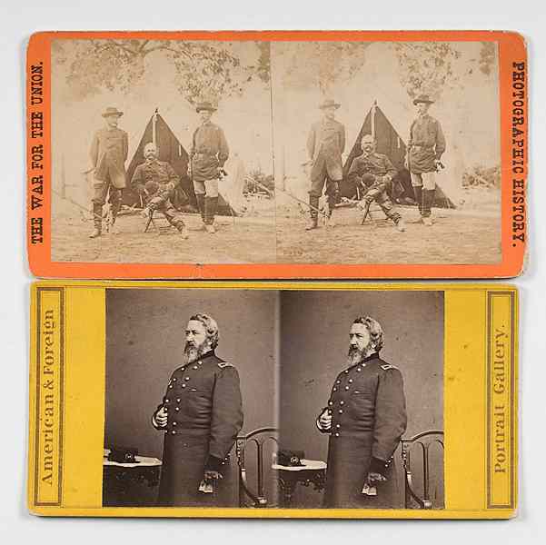 Appraisal: Civil War Stereoviews of Generals Burnside Porter Lot of stereoviews