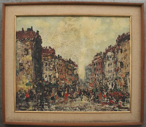 Appraisal: REMY Jean French th C Parisian Street Scene OIL C