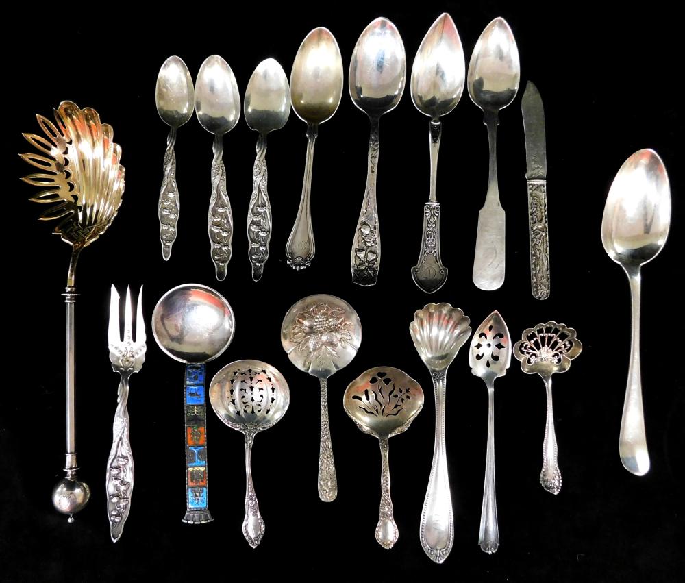 Appraisal: STERLING Gorham Kirk and Son Whiting etc eighteen pieces of