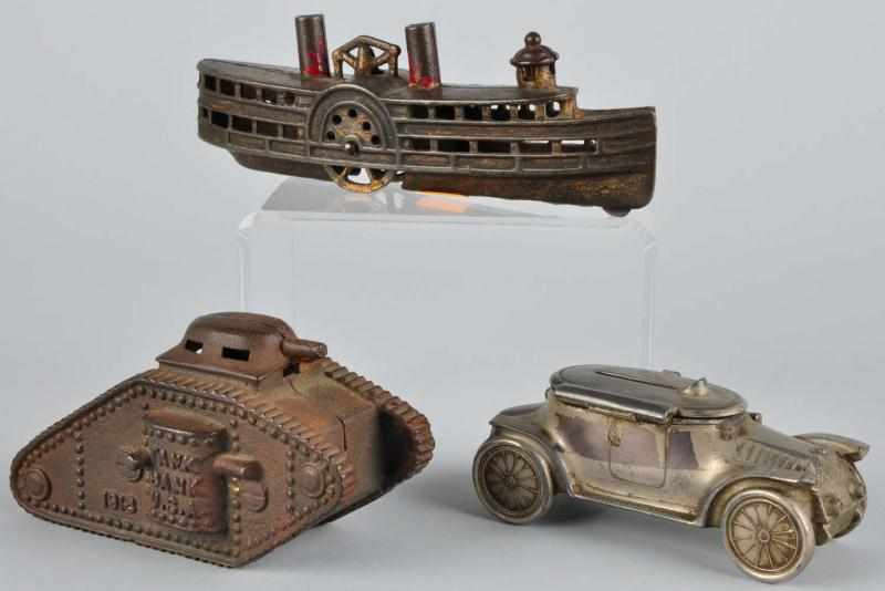 Appraisal: Lot of Cast Iron Diecast Vehicle Banks Description Includes one