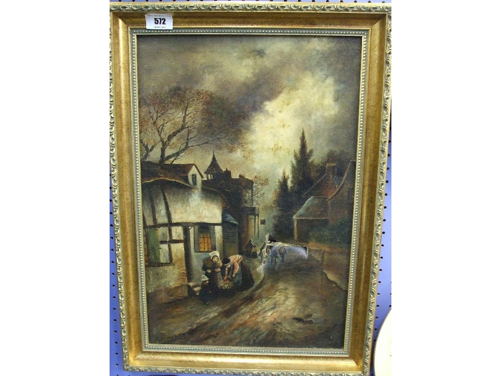 Appraisal: Howarth - street scene oil on canvas def