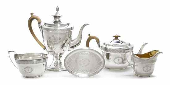 Appraisal: An Assembled George III Silver Tea and Coffee Service John