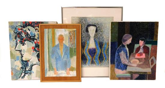 Appraisal: Alan Tompkins American - four works of art depicting figural