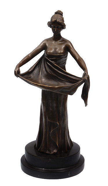 Appraisal: A MODERN BRONZE SCULPTURE OF A GIRL in classical dress