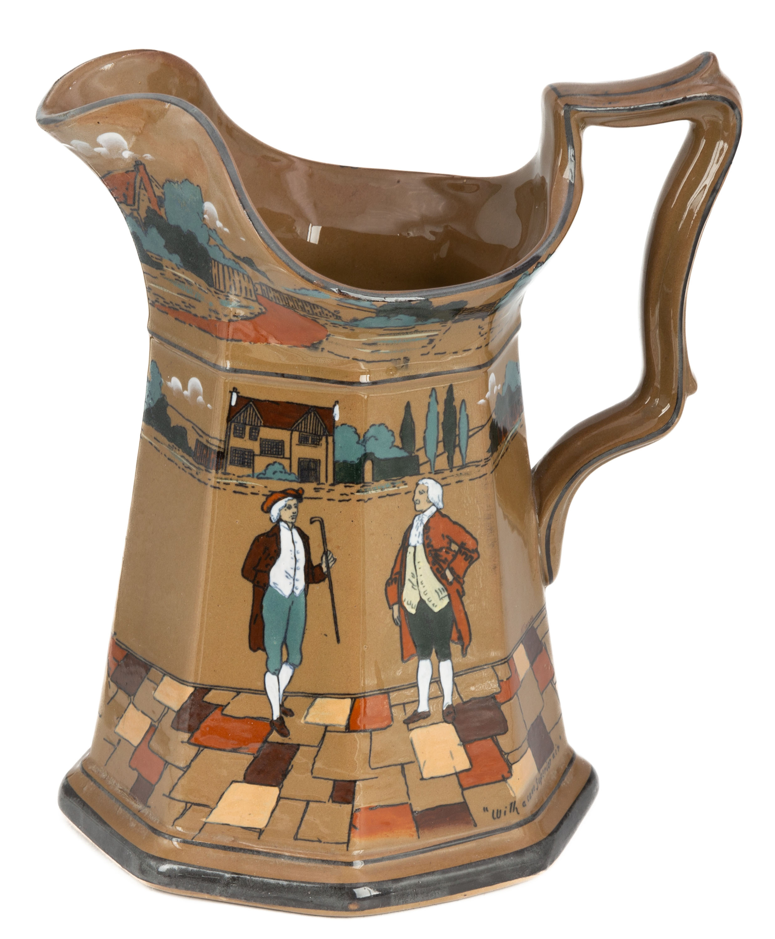 Appraisal: DELDARE PITCHER circa Buffalo Pottery Company by M Thomson This