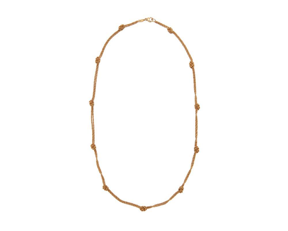 Appraisal: TIFFANY CO K Gold Rope Necklace the double-strand rope necklace