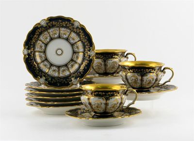 Appraisal: Twelve Berlin KPM teacups and saucers decorated with stylized gilt