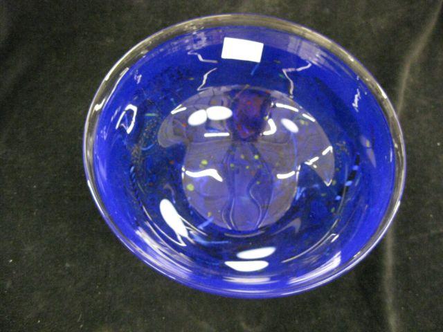 Appraisal: Kosta Boda Art Glass Bowl Confetti decor artist signed numbered