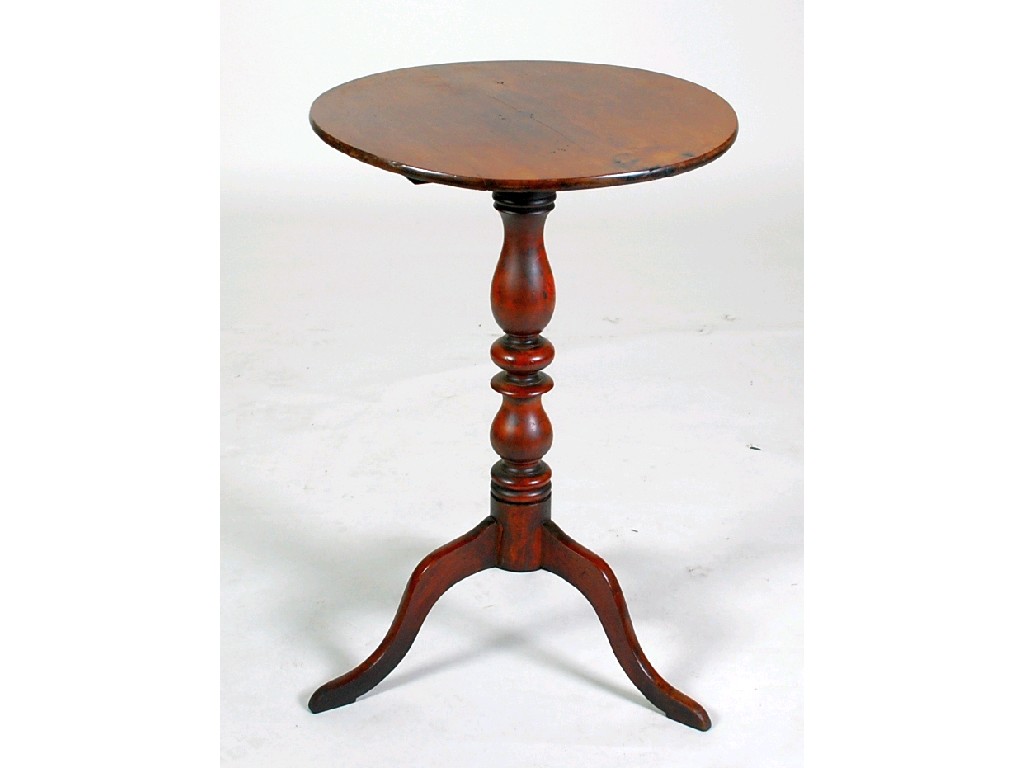 Appraisal: NINETEENTH CENTURY MAHOGANY TRIPOD OCCASIONAL TABLE the circular snap top