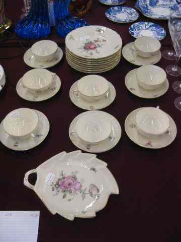 Appraisal: pcs Royal Copenhagen HandpaintedChina elegant florals on ivory gold trim