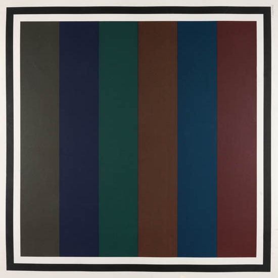 Appraisal: SOL LEWITT Horizontal Bands Colors Superimposed Triptych Color screenprint printed