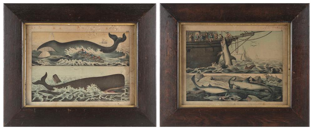 Appraisal: TWO HAND-COLORED MARITIME ENGRAVINGS TH CENTURY BOTH APPROX X FRAMED