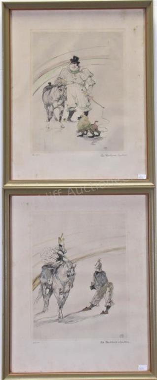 Appraisal: Two color etchings after Henri Toulouse Lautrec - both depicting