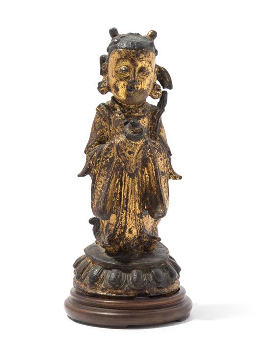 Appraisal: Sale Lot A Gilt Bronze Figure of a Female Immortal