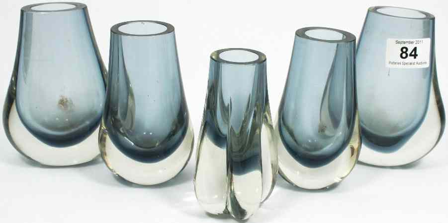 Appraisal: Quality Studio Glass Vases Smokey Grey ''