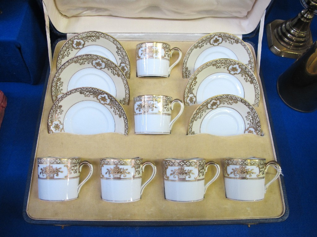 Appraisal: Noritake boxed coffee set with gilt decoration comprising six coffee