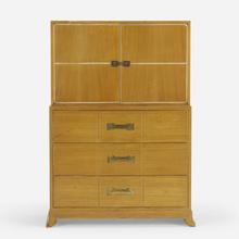 Appraisal: Tommi Parzinger CHEST Charak ModernUSA c bleached mahogany brass h