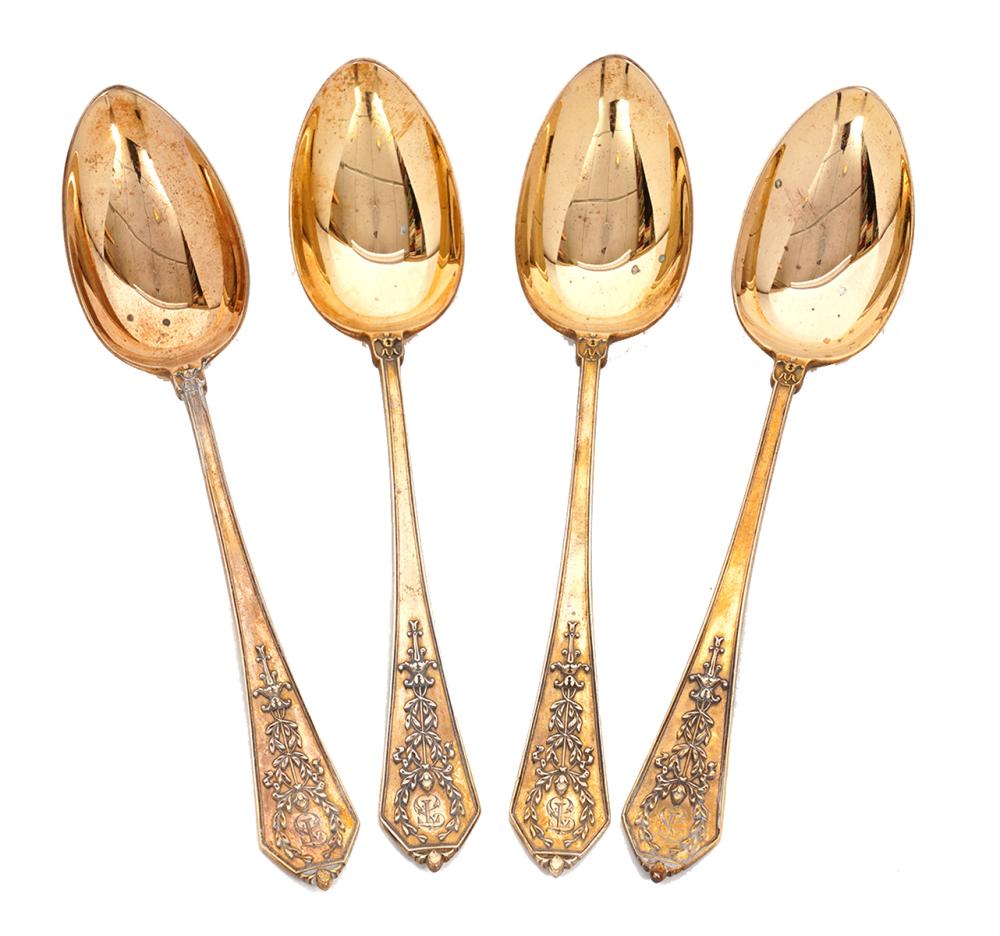 Appraisal: FABERGE RUSSIAN IMPERIAL SILVER SPOONS Russian Imperial silver spoons with