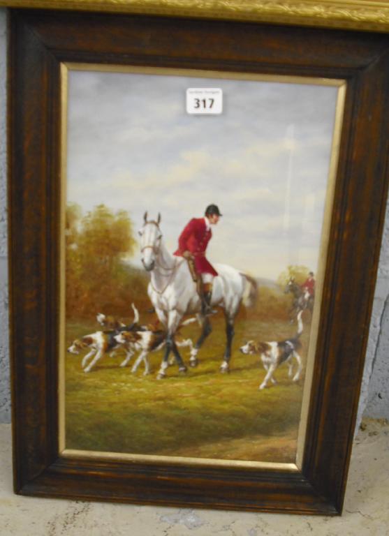 Appraisal: th Century School - huntsman riding on a white horse