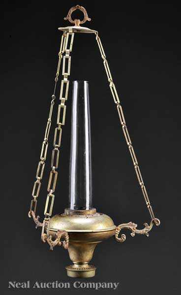 Appraisal: A Pair of American Gilt Lacquered Brass and Bronze Hanging