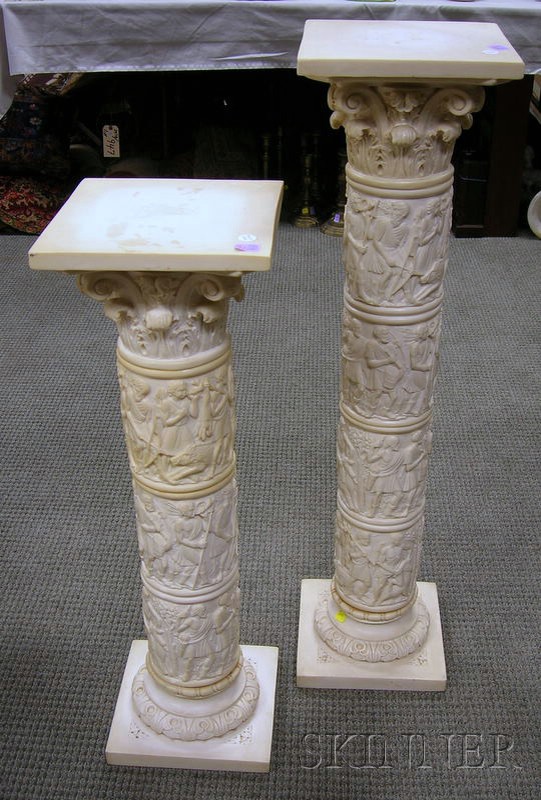 Appraisal: Two Classical-style Molded Resin Pedestals ht top wd and ht