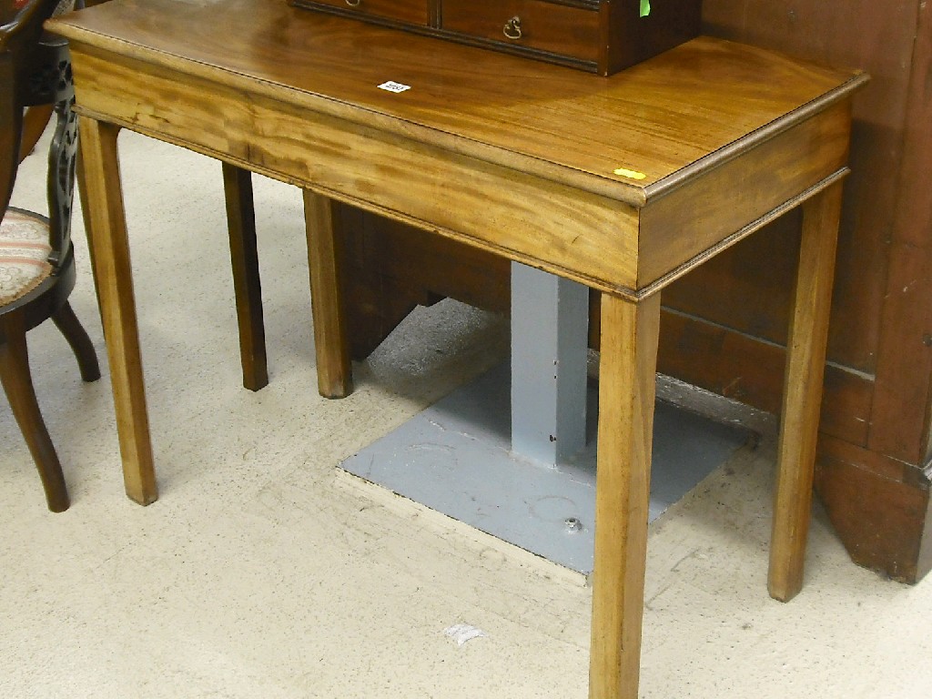 Appraisal: th century mahogany side table upon square canted supports x