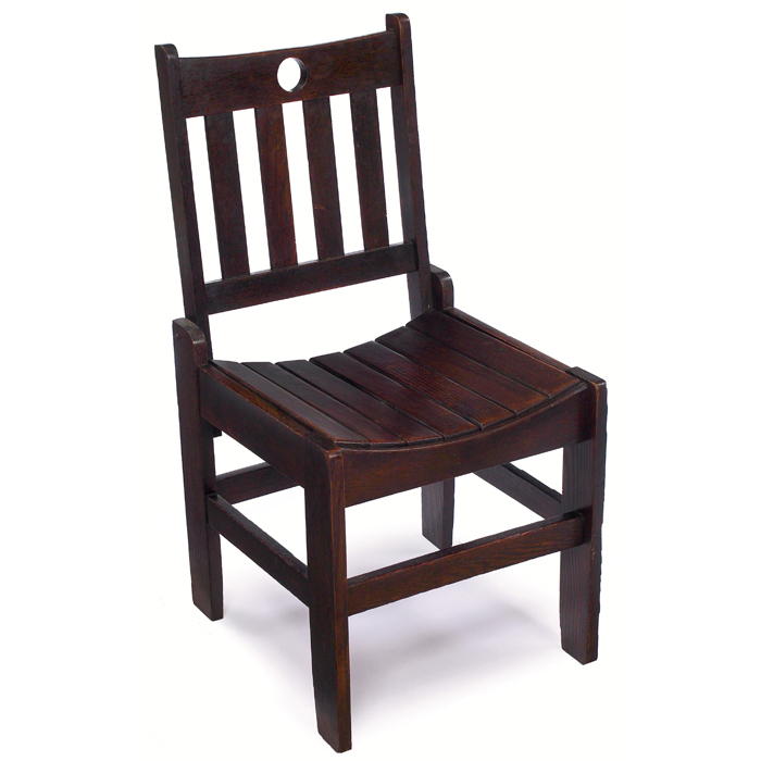 Appraisal: Limbert chair five vertical slats to back over a slatted