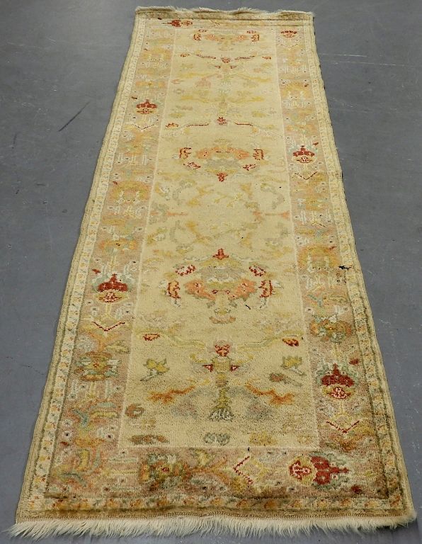 Appraisal: Persian Oushak Angora Wool Rug Carpet Runner Persia Circa A