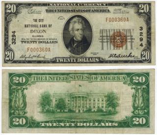 Appraisal: U S NATIONAL BANK NOTE The City National Bank of