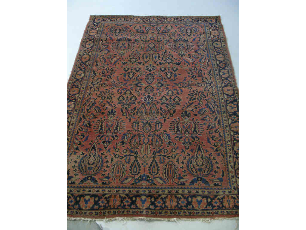 Appraisal: Semi-Antique Sarouk semi-antique Sarouk area rug hand tied wool base